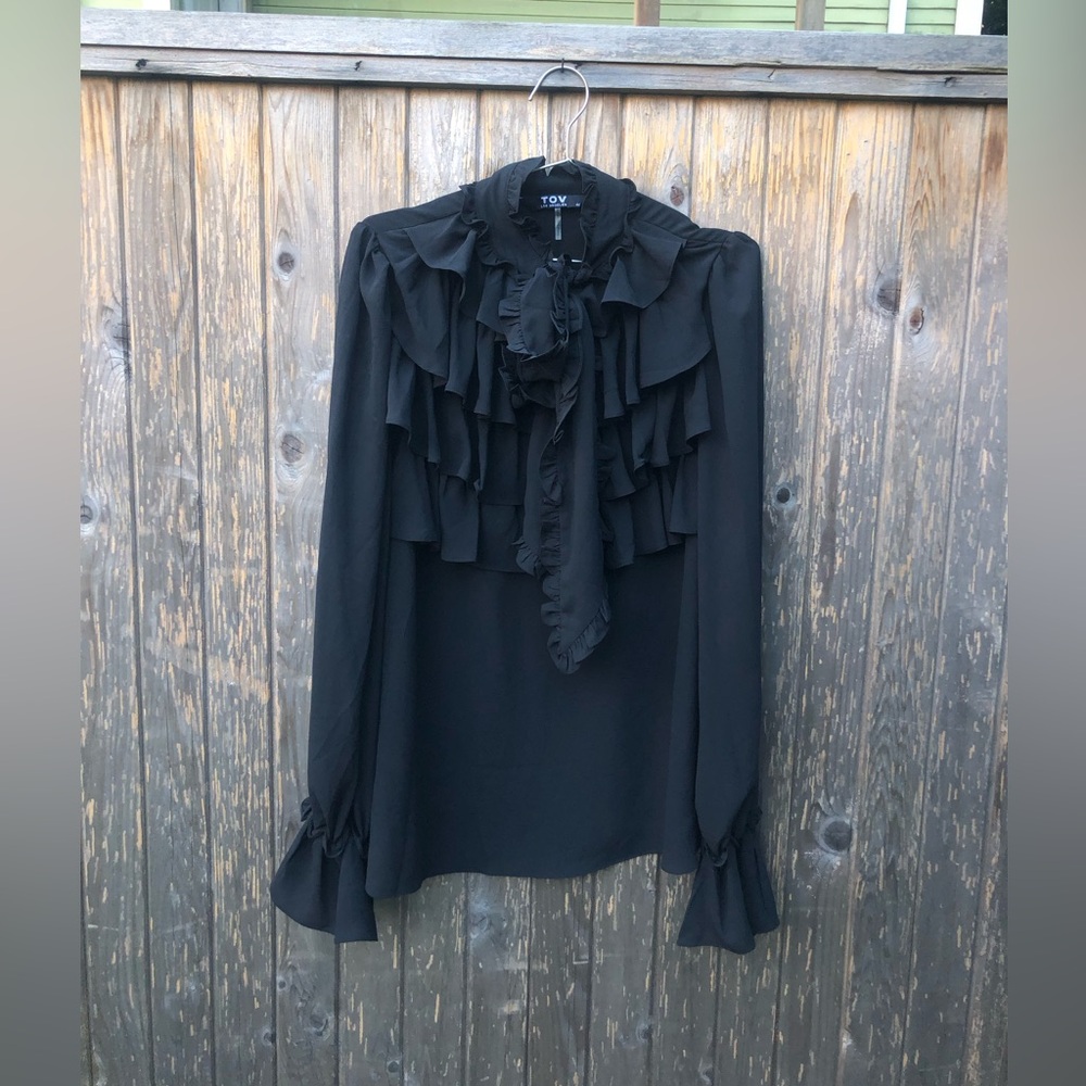 Toy Black ruffle blouse